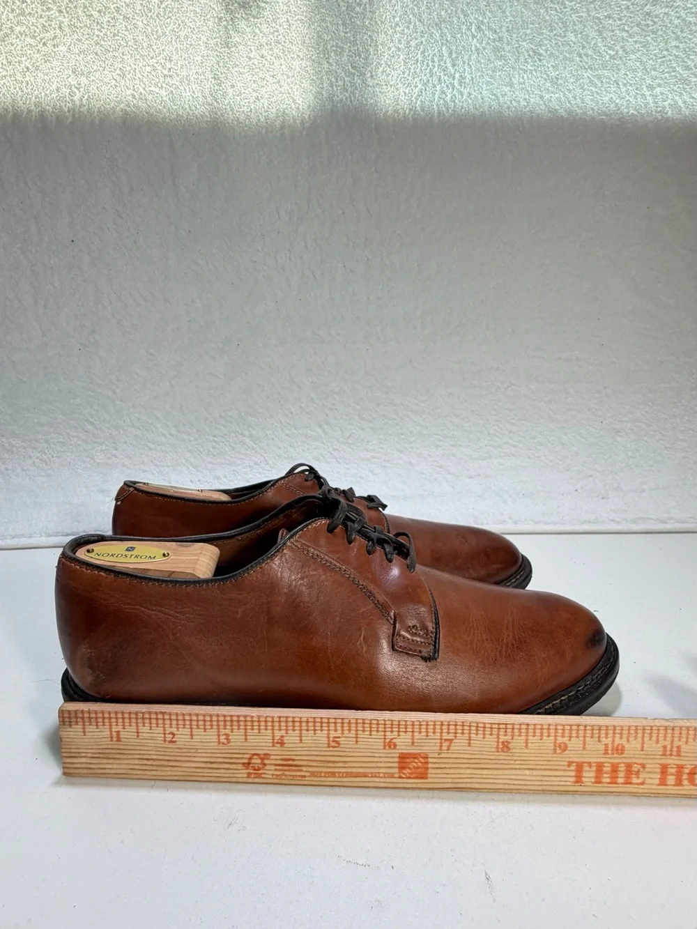 Allen Edmonds Men’s Brown Leather Plain Toe Derby Rubber Sole Shoes Size 10